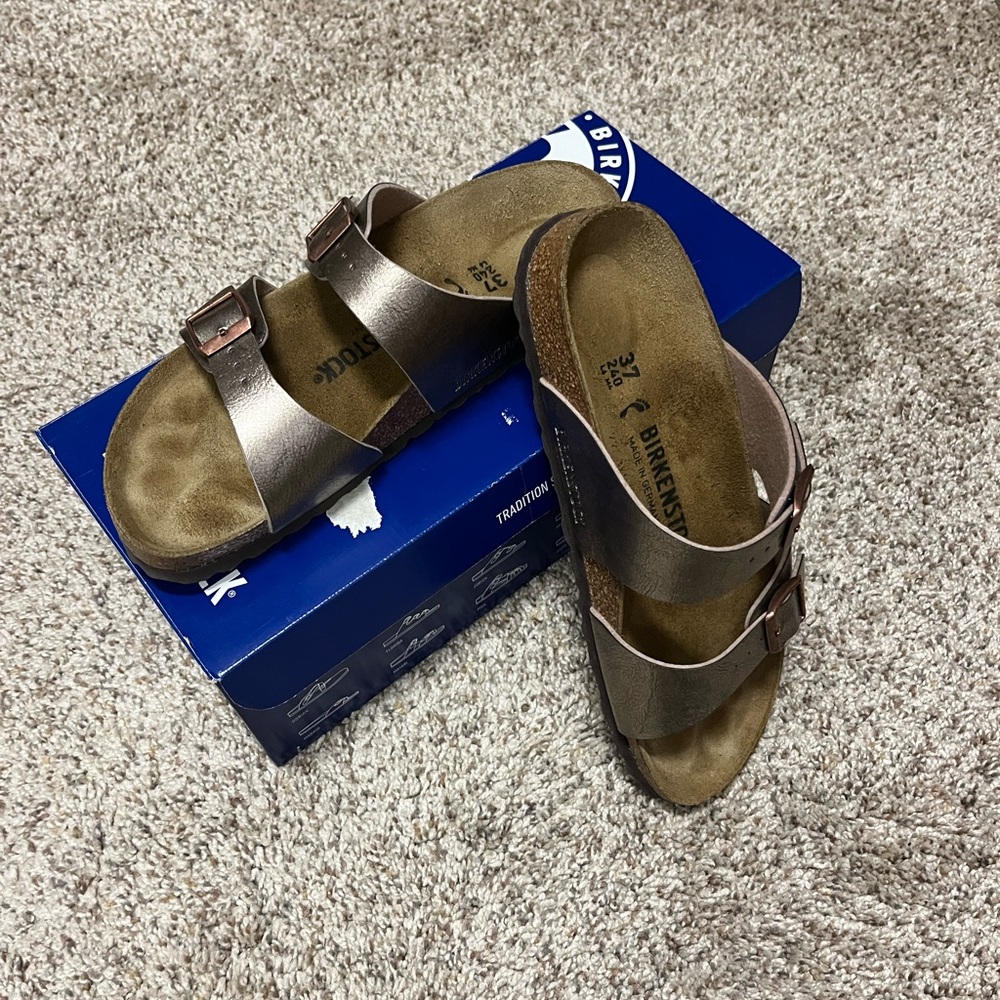 Birkenstock Sydney Graceful Taupe Sandals NEW in box 38